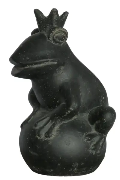 Artikelbild 8 des Artikels “Frog Prince sitting on ball, approx. 30cm height, cast stone, hollow, handcrafted & coloured “